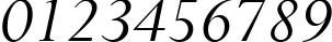 Пример написания цифр шрифтом Perpetua Italic