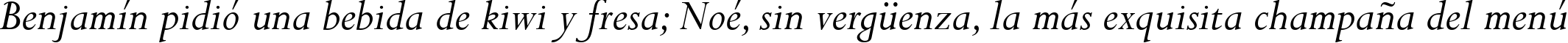Пример написания шрифтом Perpetua Italic текста на испанском