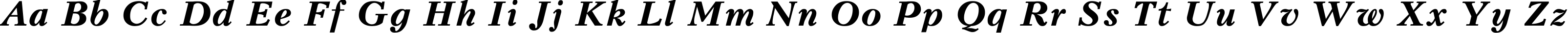 Пример написания английского алфавита шрифтом Peterburg Bold Italic