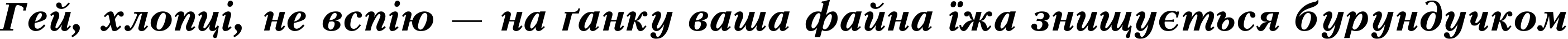 Пример написания шрифтом Peterburg Bold Italic текста на украинском