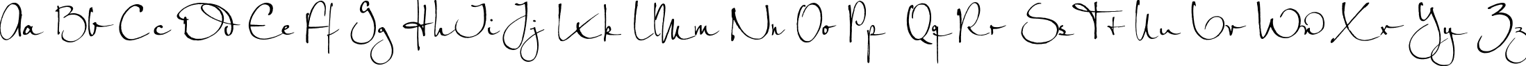 Пример написания английского алфавита шрифтом PetraScriptEF-Alternate