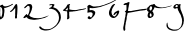 Пример написания цифр шрифтом PetraScriptEF-Alternate