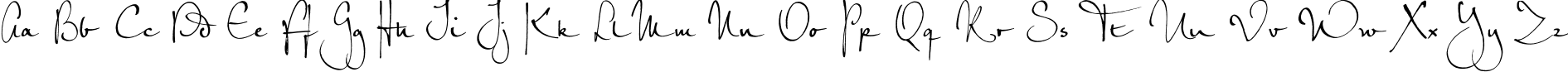 Пример написания английского алфавита шрифтом PetraScriptEF-Regular