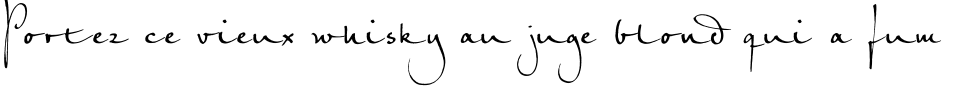 Пример написания шрифтом PetraScriptEF-Regular текста на французском