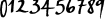 Пример написания цифр шрифтом PetraScriptEF-Regular