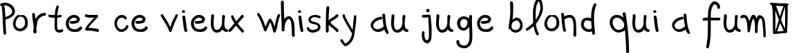 Пример написания шрифтом PFKidsPro-GradeFive текста на французском