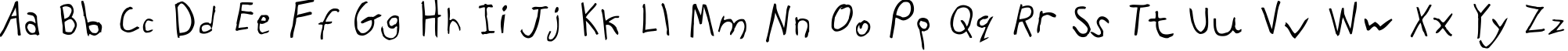 Пример написания английского алфавита шрифтом PFKidsPro-GradeOne