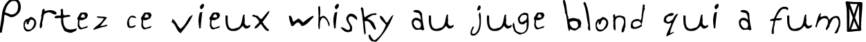 Пример написания шрифтом PFKidsPro-GradeOne текста на французском