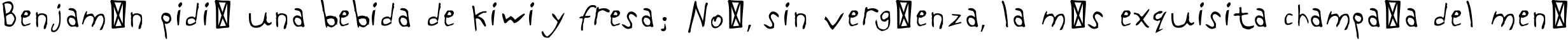 Пример написания шрифтом PFKidsPro-GradeOne текста на испанском