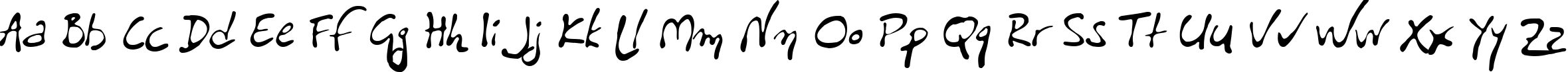 Пример написания английского алфавита шрифтом PFLiberaPro-Liberissima