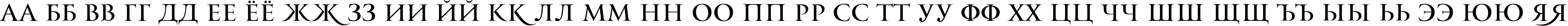 Пример написания русского алфавита шрифтом PFMonumentaPro-Regular