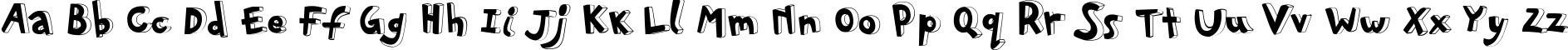 Пример написания английского алфавита шрифтом PFPlayskoolPro-3D