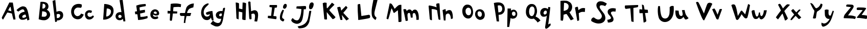 Пример написания английского алфавита шрифтом PFPlayskoolPro-Regular