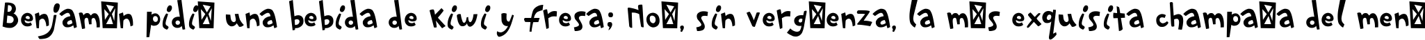 Пример написания шрифтом PFPlayskoolPro-Regular текста на испанском
