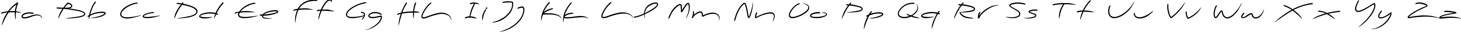 Пример написания английского алфавита шрифтом PFScandalPro-Display