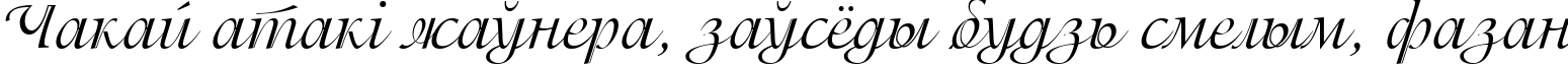 Пример написания шрифтом PG Isadora Cyr Pro Regular текста на белорусском