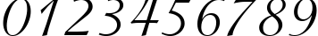 Пример написания цифр шрифтом PG Isadora Cyr Pro Regular