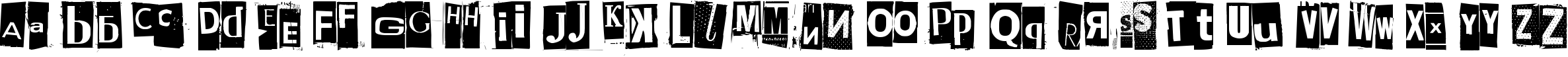 Пример написания английского алфавита шрифтом Phorssa