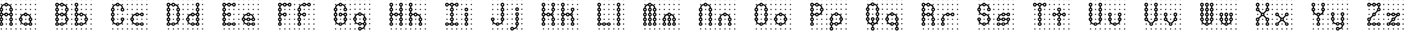 Пример написания английского алфавита шрифтом Pindown Plain BRK