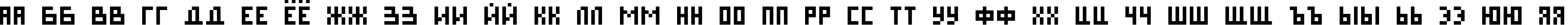 Пример написания русского алфавита шрифтом Pixel Cyr Normal