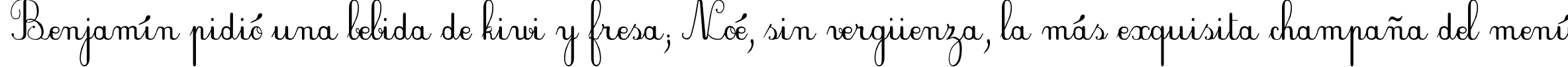 Пример написания шрифтом Plum Script текста на испанском