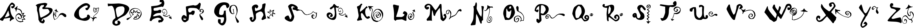 Пример написания английского алфавита шрифтом Polywog