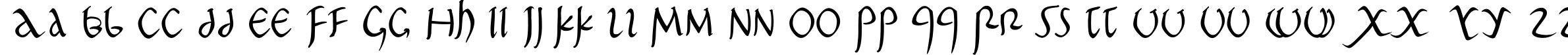 Пример написания английского алфавита шрифтом PompejiPetit