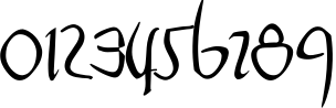 Пример написания цифр шрифтом PompejiPetit