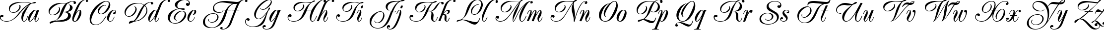 Пример написания английского алфавита шрифтом PopularScript