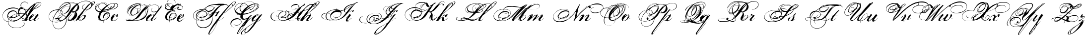 Пример написания английского алфавита шрифтом Porcelain