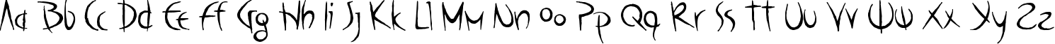 Пример написания английского алфавита шрифтом Poseidon AOE