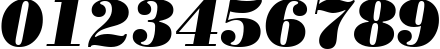 Пример написания цифр шрифтом Poster Bodoni Italic BT