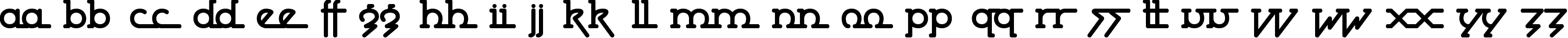 Пример написания английского алфавита шрифтом Powderworks BRK