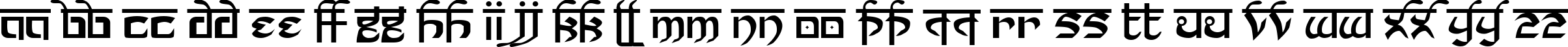 Пример написания английского алфавита шрифтом Prakrta