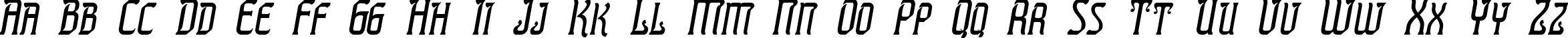 Пример написания английского алфавита шрифтом Presidente Tequila Italic