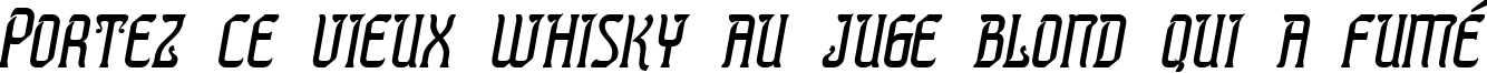 Пример написания шрифтом Presidente Tequila Italic текста на французском