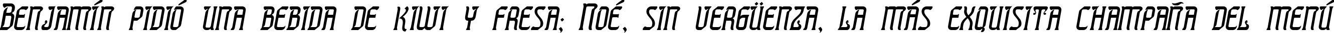 Пример написания шрифтом Presidente Tequila Italic текста на испанском