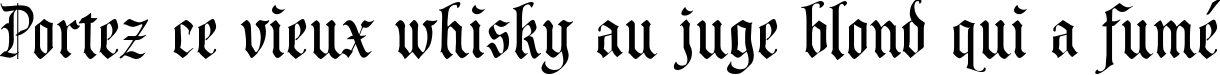 Пример написания шрифтом Prince Valiant текста на французском