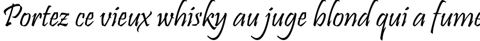 Пример написания шрифтом Pristina текста на французском