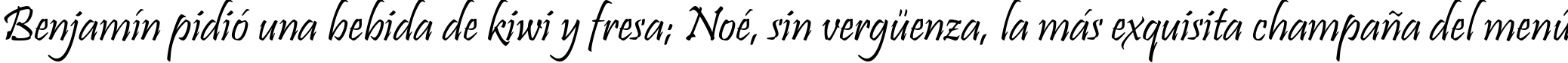 Пример написания шрифтом Pristina текста на испанском