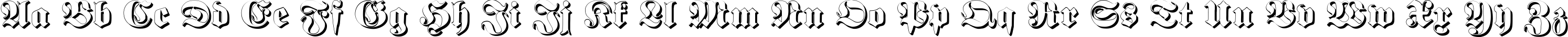 Пример написания английского алфавита шрифтом Proclamate Embossed Heavy