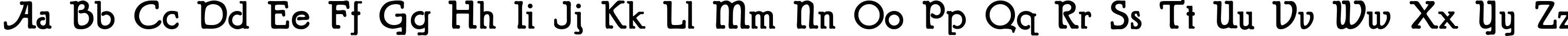 Пример написания английского алфавита шрифтом Puritan Alternate Bold