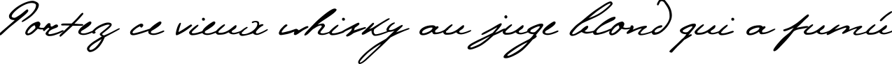 Пример написания шрифтом Pushkin текста на французском