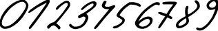 Пример написания цифр шрифтом Pushkin
