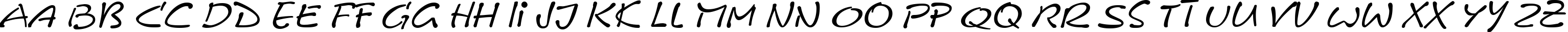 Пример написания английского алфавита шрифтом Pyxidium Quick