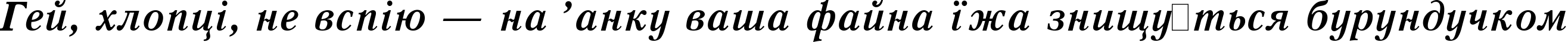 Пример написания шрифтом Quant Antiqua Bold Italic:001.001 текста на украинском