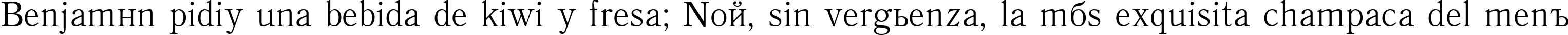 Пример написания шрифтом QuantAntiqua Medium текста на испанском