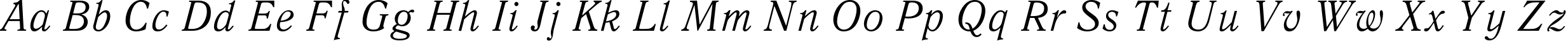 Пример написания английского алфавита шрифтом QuantAntiquaC Italic