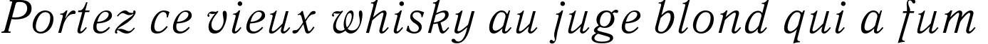 Пример написания шрифтом QuantAntiquaC Italic текста на французском