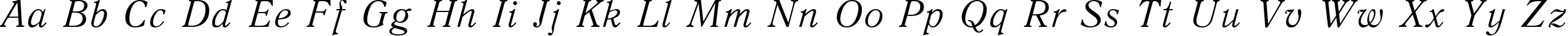 Пример написания английского алфавита шрифтом QuantAntiquaCTT Italic